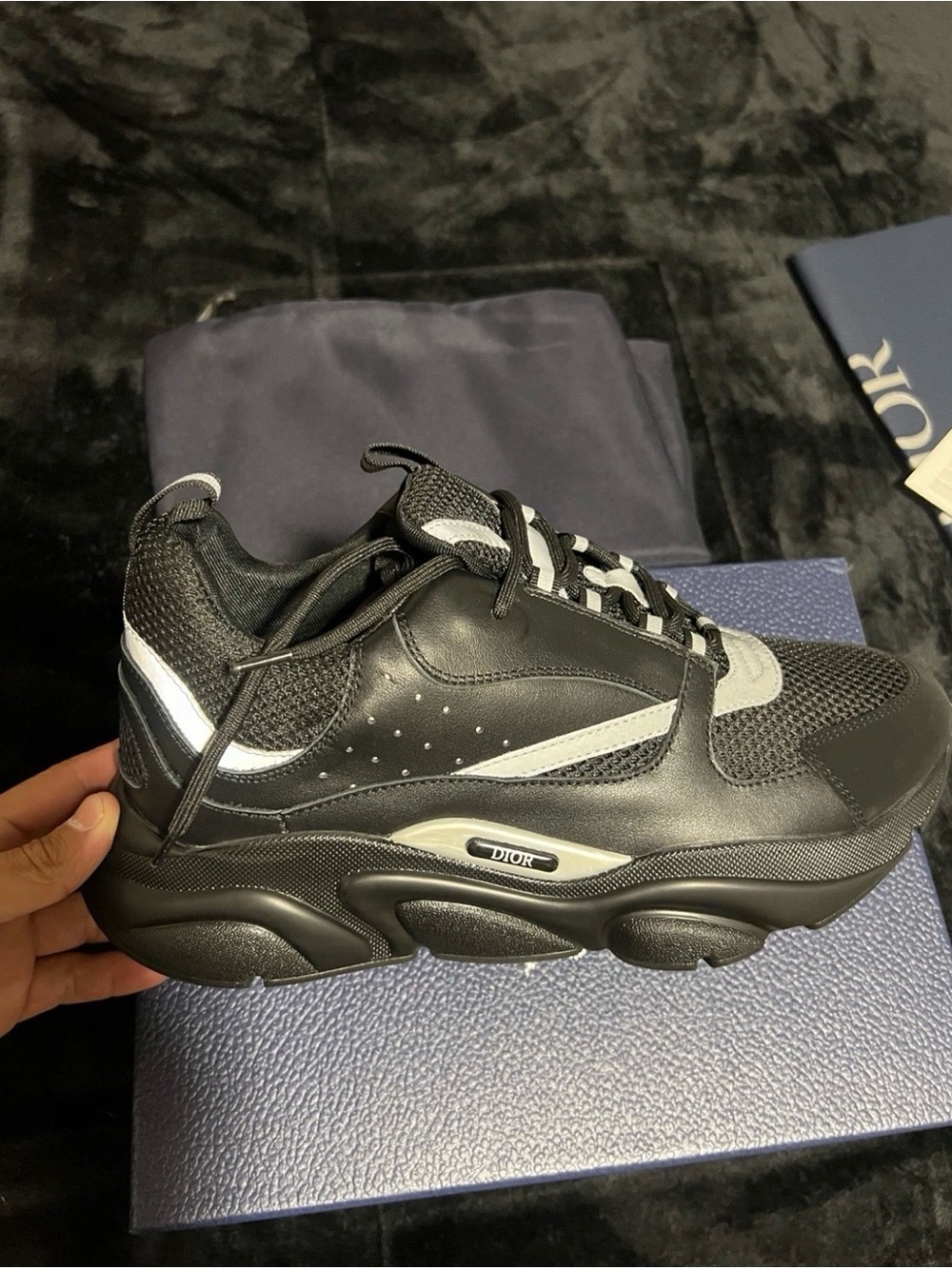 Black Dior B22 Trainers Size 10 Brand New - Picture 3 of 3